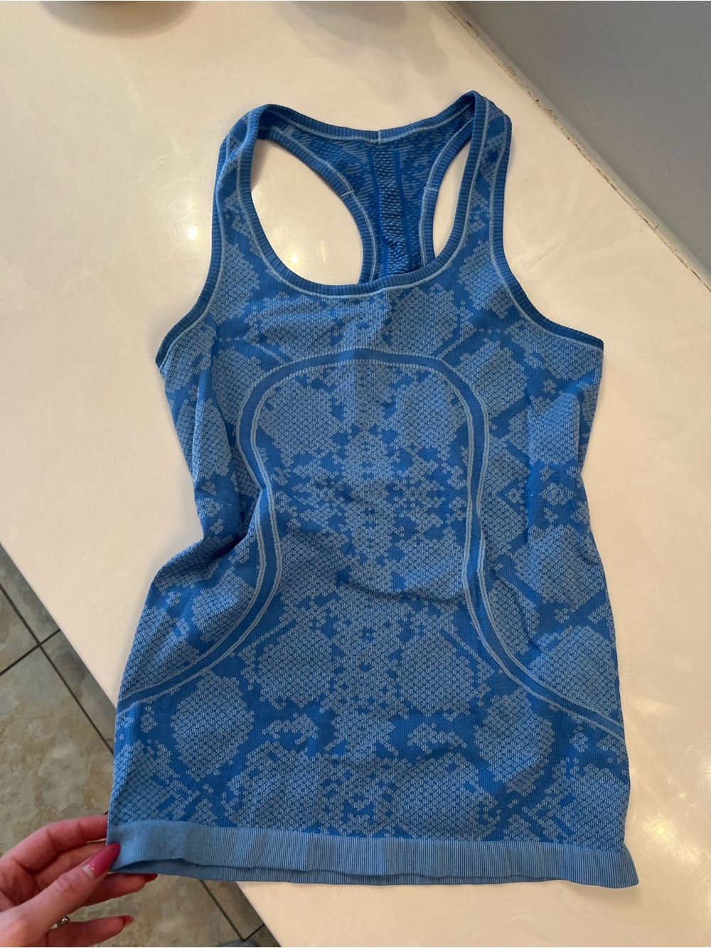 lululemon Blue Patterned Racerback Tank - Picture 2 of 6